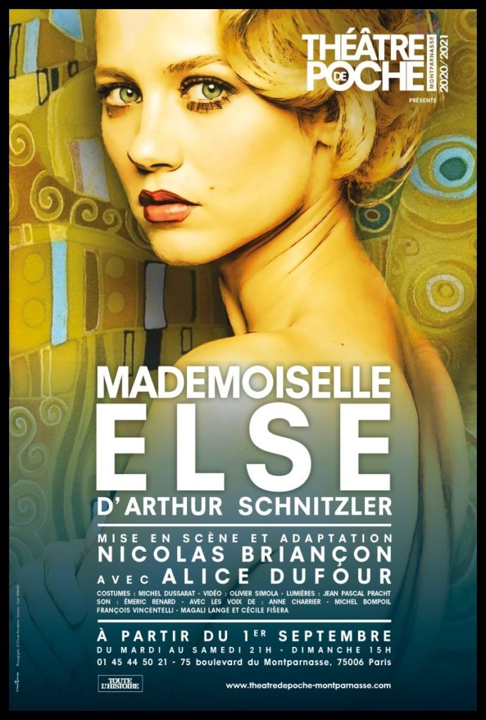 Mademoiselle Else d’Arthur Schnitzler. Mise en scène de Nicolas Briançon. Avec Alice Dufour. Poche-Montparnasse. © Pascal Gely