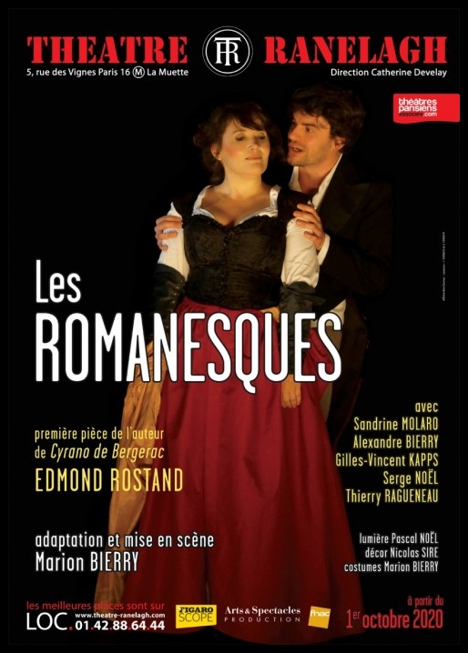 Les romanesques d’Edmond Rostand. Sandrine Molaro, Alexandre Bierry. Mise en scène de Marion Bierry. Théâtre du Ranelagh. © Ben Dumas