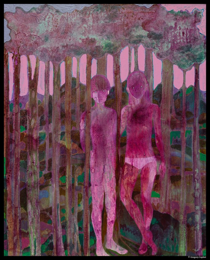 Before the dawn, 2020, acrylique sur toile, 100x80cm
Photo. Marcella Barcelo. Jeunes Pousses. © Gregory Copitet
