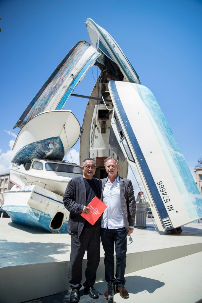 Vernissage de Kawamata-port de Toulon. Charles Berling. © Vincent Berenger